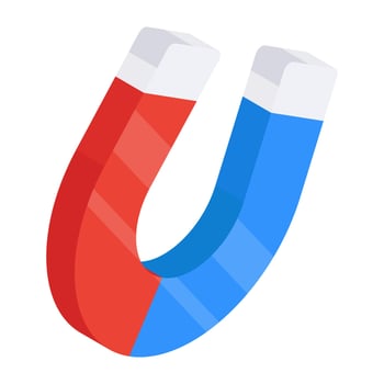 An icon design of magnet vector
