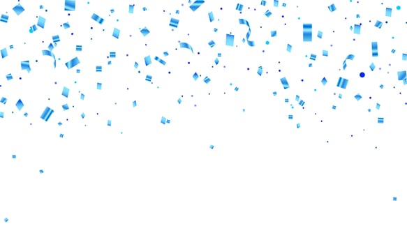 Blue confetti. Confetti celebration party background design, Falling shiny blue confetti isolated on background, Celebration carnival ribbons, confetti, vector