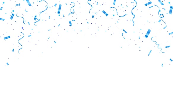 Blue confetti birthday background. Celebration Event and Party confetti and ribbons. confetti, vector