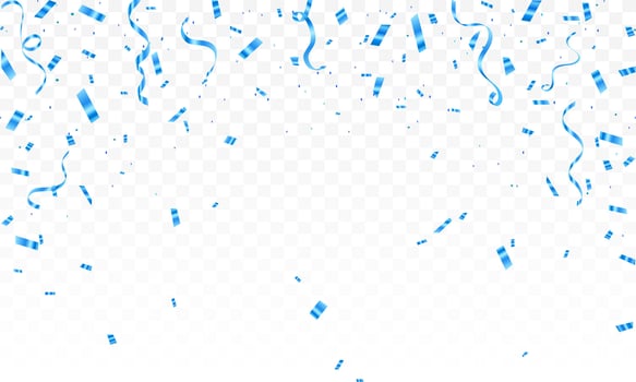 Blue confetti. Confetti celebration party background design. happy holiday celebration template. festival party, congratulation vector