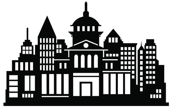 City skyline home vector