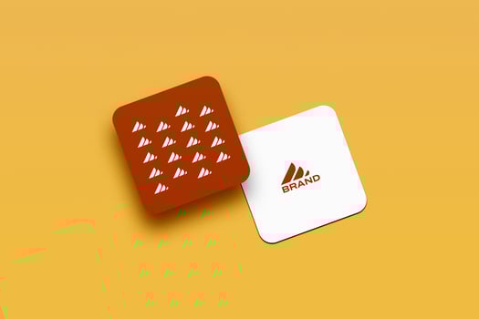 Professional Rounded Square Business Card Mockup psd