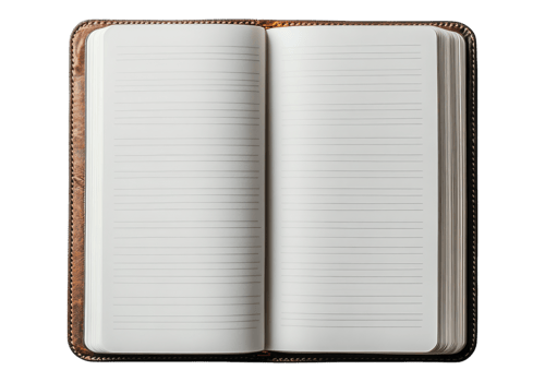 Photo of notebook with a magnetic lock .Transparent background. Isolated . png