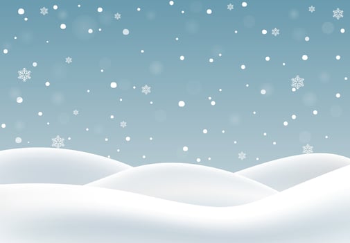 Winter snowy landscape. Hills with snowdrifts. Blue sky and snowfall. Invitation design. empty background for design. vector