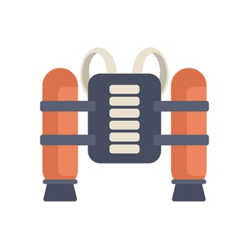 Scuba diving equipment with oxygen tanks for breathing underwater vector