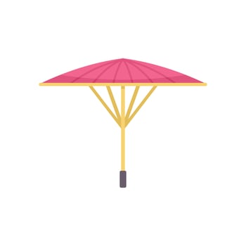 Traditional japanese umbrella standing on white background vector