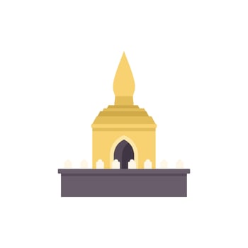 Pha that luang is a gold covered large buddhist stupa in the centre of vientiane, laos vector