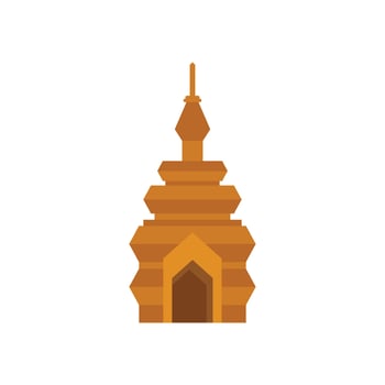 Ancient pagoda towering over asian landscape, vector