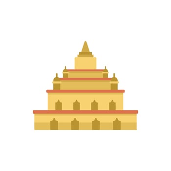 Ancient buddhist temple building with golden roof and decoration vector