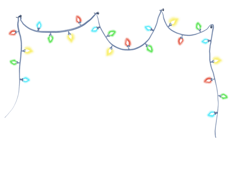 Christmas lights. Watercolour isolated clipart png