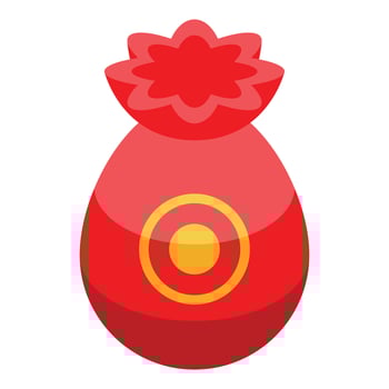 Red lucky money bag symbolizing prosperity and wealth for chinese new year celebrations vector