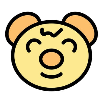 Yellow bear face showing positive emotion icon vector