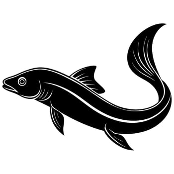 A fish silhouette on a white background vector