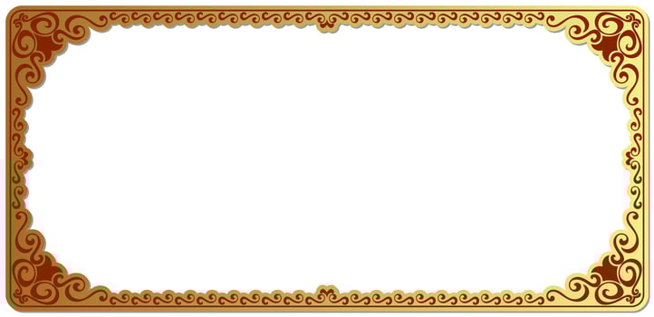 Gold frame. Abstract shiny vintage frame. Elegant Border Games vector