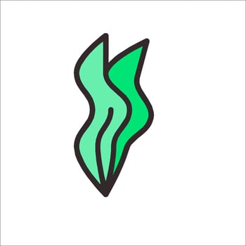A green leaf icon on a white background vector
