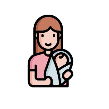 A woman holding a baby in her arms vector