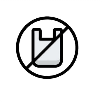 No plastic bag icon vector
