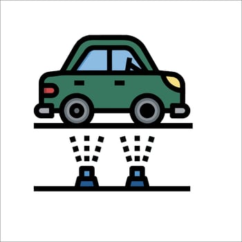 Car driving on the road with a sign that says car driving on the road vector