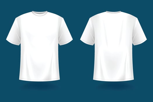 White t - shirt template template, front and back view vector