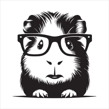 Fluffy Guinea Pig Isolated on Clean White Background vector
