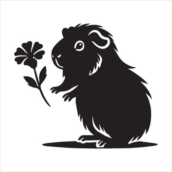 Guinea Pig Silhouette for Eco-friendly Designs vector