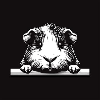 Adorable Guinea Pig Silhouette Image vector