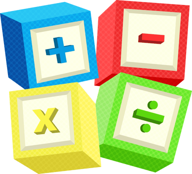 Block toy, mathematical number signs element as a playful educational concept png