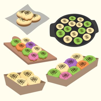 Kue Cubit Indonesia Traditional Dessert Snack vector