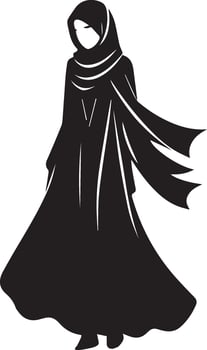 Complete Body Muslim Girl in Abaya vector