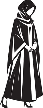 Full Body Abaya Girl Illustration vector