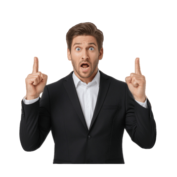 Professional businessman pointing fingers up png