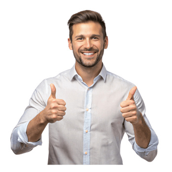 Happy Man Showing Thumbs Up Sign for Success png