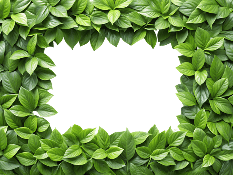Green Botanical Leaf Frame for Nature-Inspired Borders and Eco-Friendly Designs. png