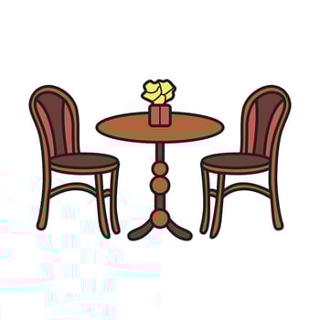 Stylish Chairs and Coffee Table Clip Art Collection vector
