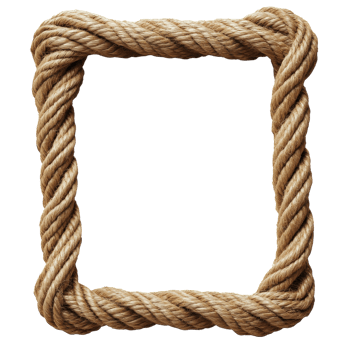 Rectangle Rope Frame for Decorative Use on transparent background png
