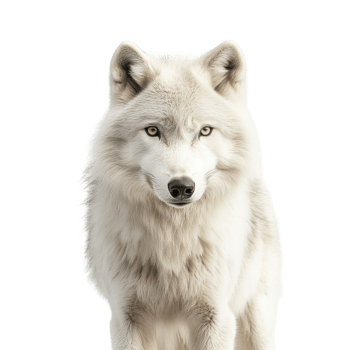 Majestic Arctic Wolf Isolated on a Snowy Landscape on transparent background png