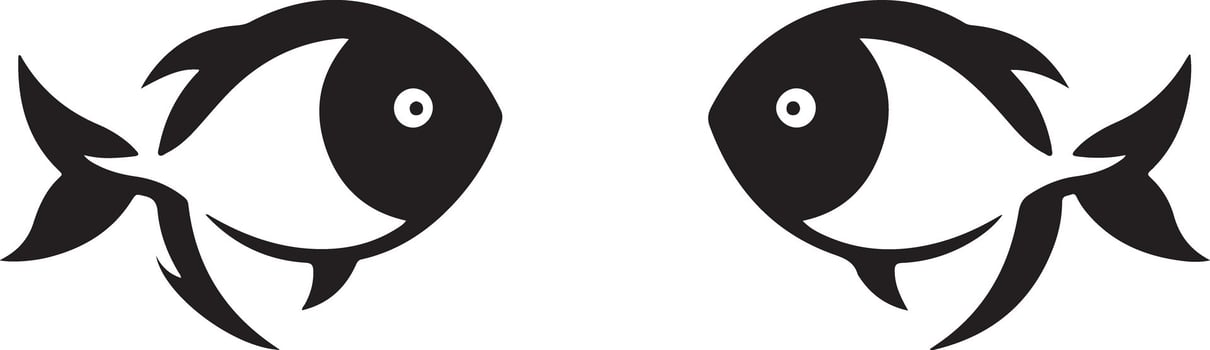 two fish eyes on a white background vector