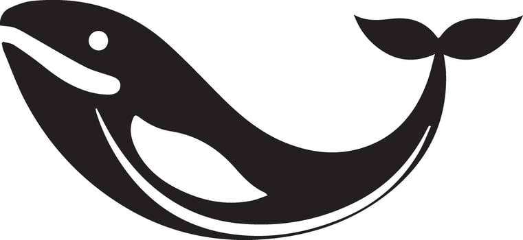 a black and white whale logo vector