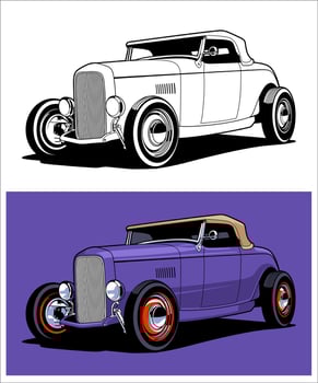 Classic Custom Culture Hotrod Car Illustration vector