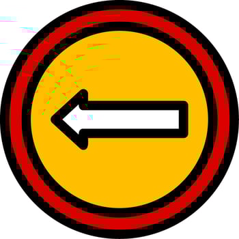 Keep Left Line Icon vector