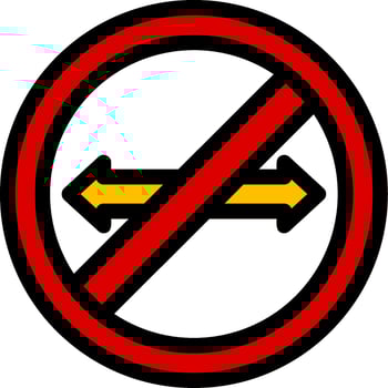 No Turn Line Icon vector