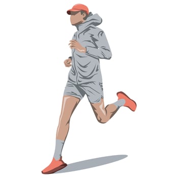of a man running complete with sporty style vector