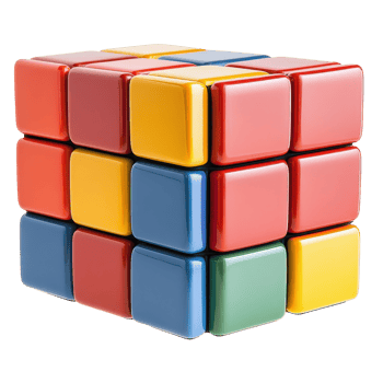 Cluster of Interlocking Cubes for Modern Design Visuals on transparent background png