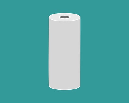 Textile roll icon. Paper tube illustration design for kitchen cleaning towel, carpet, scroll whatman, fabric. vector