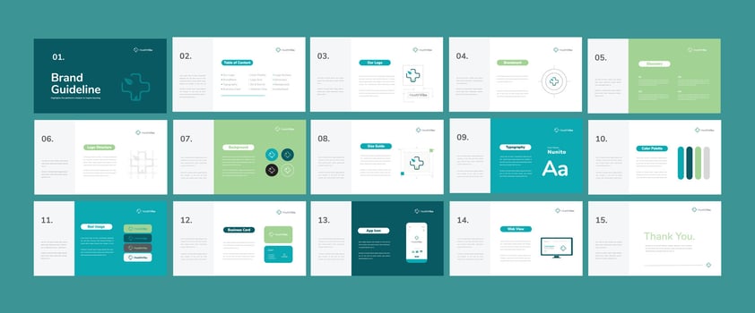 Logo Guideline template or Brand identity presentation design vector