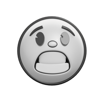 Retro 3D Emoticon with Anguished Expression png