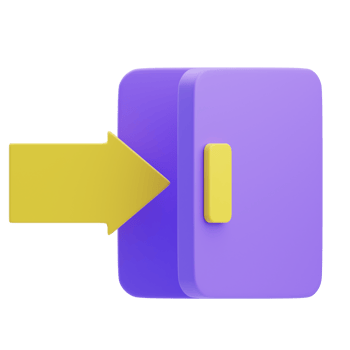 3D Digital Security Vault Access Arrow png