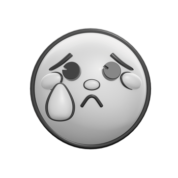 3D Retro Crying Emoticon Face Illustration png