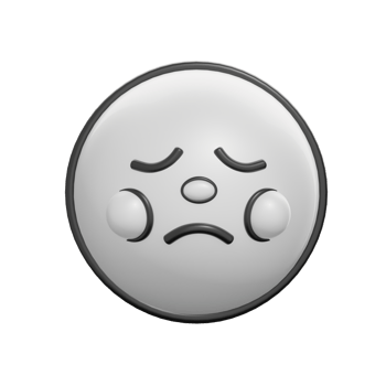 Retro 3D Disappointed Face Emoji Icon png