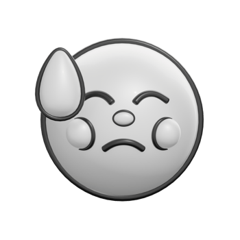 Retro 3D Emoticon With Nervous Expression png